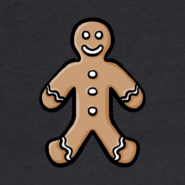 Simple cute cartoon gingerbread man autumn winter digital design illustration by AlmightyClaire